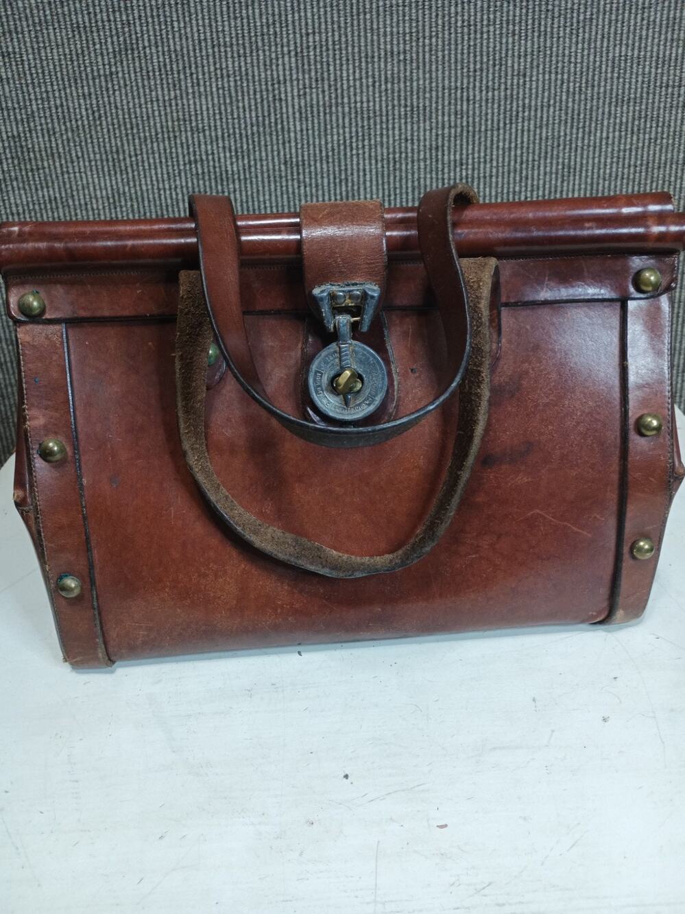 John Romain Leather Dr Style Handbag #1715